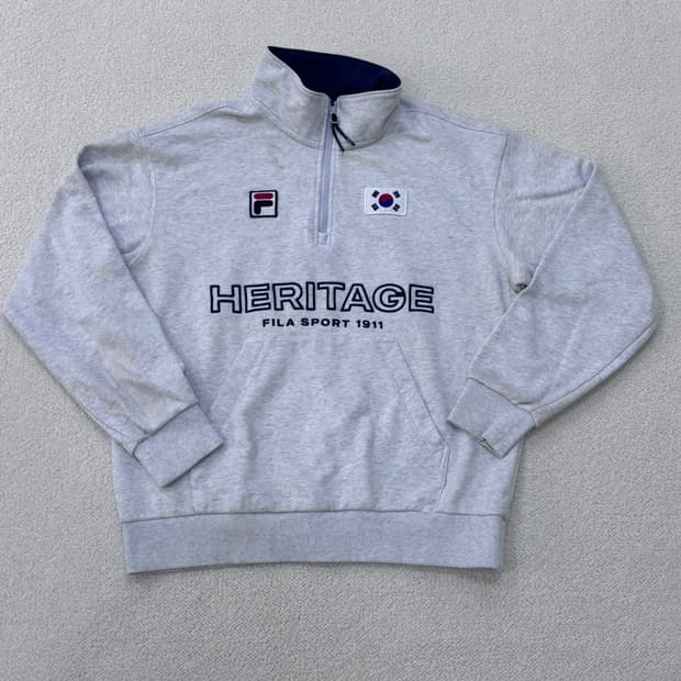 M 휠라 헤리티지 반집업 맨투맨 0306E