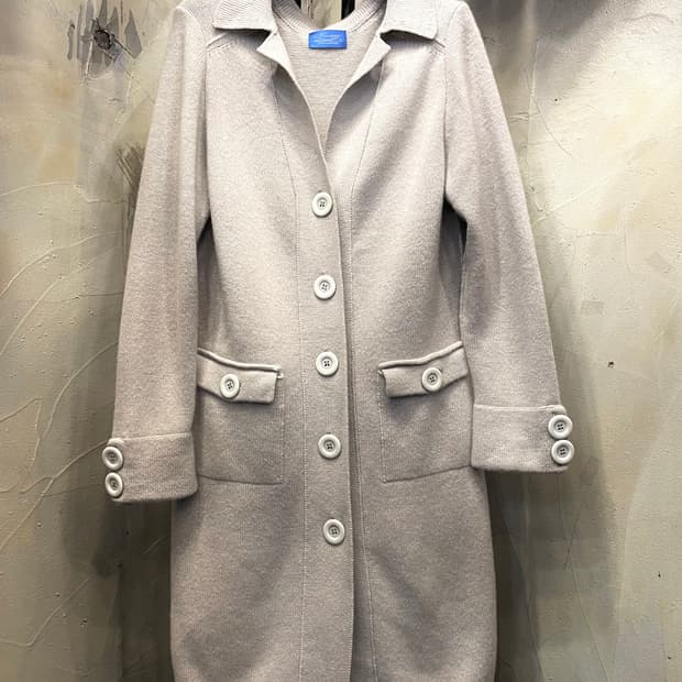 Evseg 100%캐시미어 두툼 가디건 코트