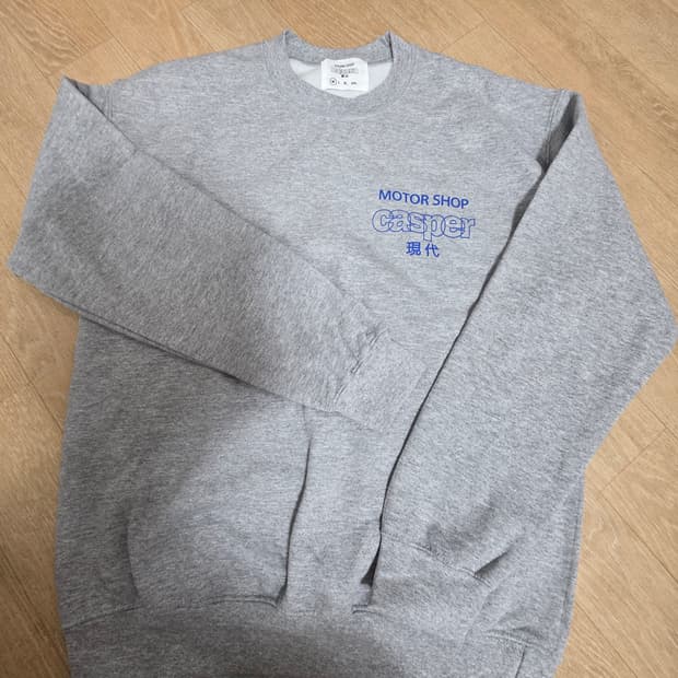 발란사 X 캐스퍼 오버핏 네이비 기모 맨투맨 M