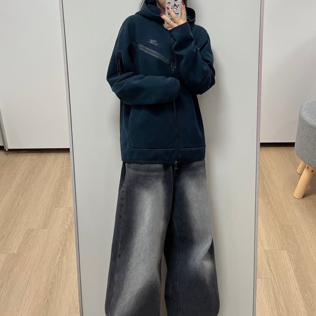 나이키 테크팩 풀집업 블랙 후드집업 105