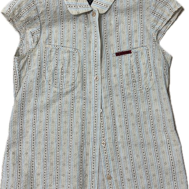 빈티지 반팔 체크 셔츠