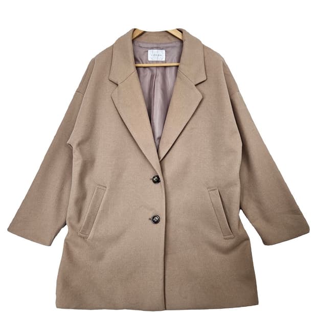 콜자 베이지 오버핏 코트 