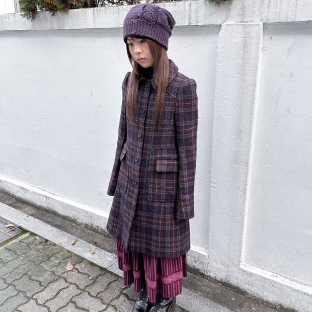 빈티지 울 페미닌 코트