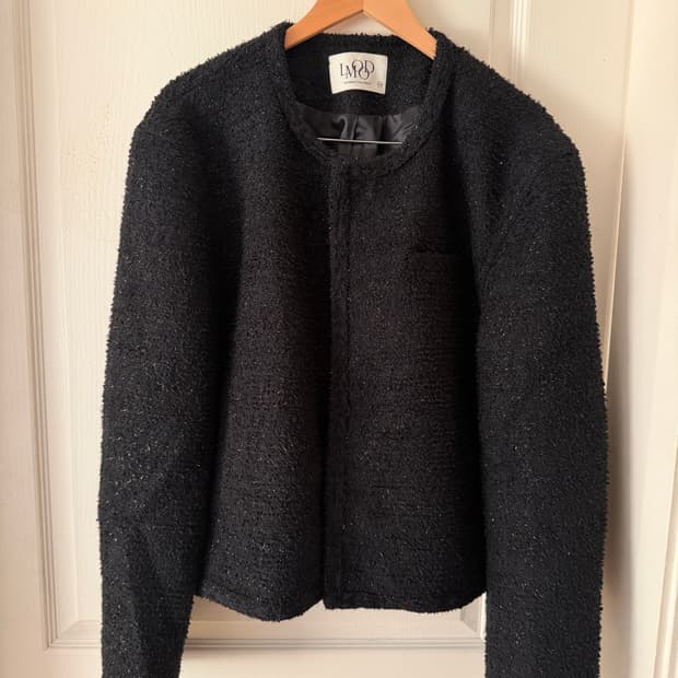 엘무드 lmoom 남성 셀러브리티 트위드 자켓 블랙