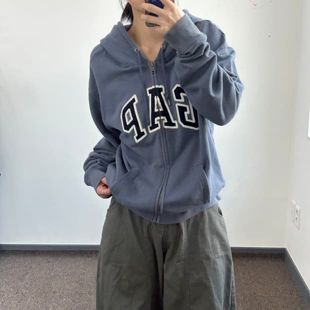 Gap 갭 네이비 로고 블루 후드집업