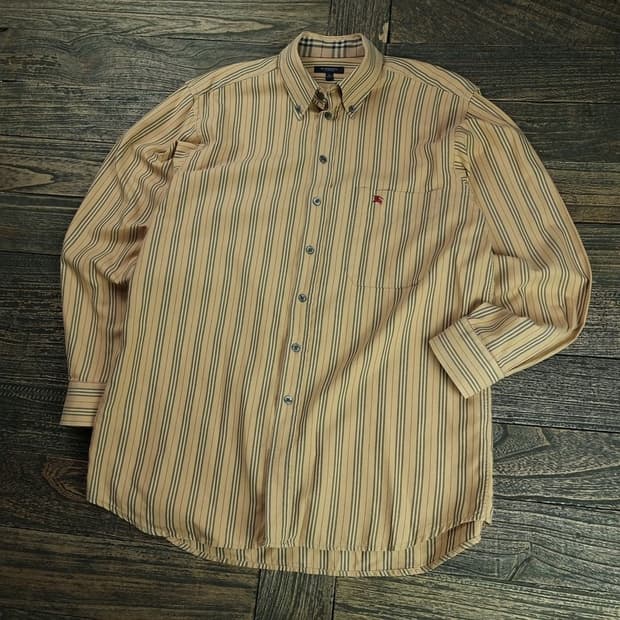 [버버리] 로고 자수 빈티지 스트라이프 셔츠 P01450
