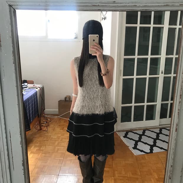 vintage fur sleeveless