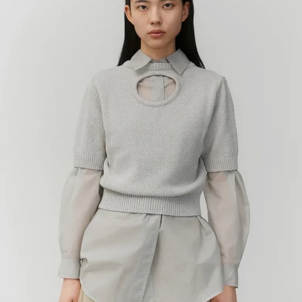 Amomento. Back Cut-out Pullover Grey