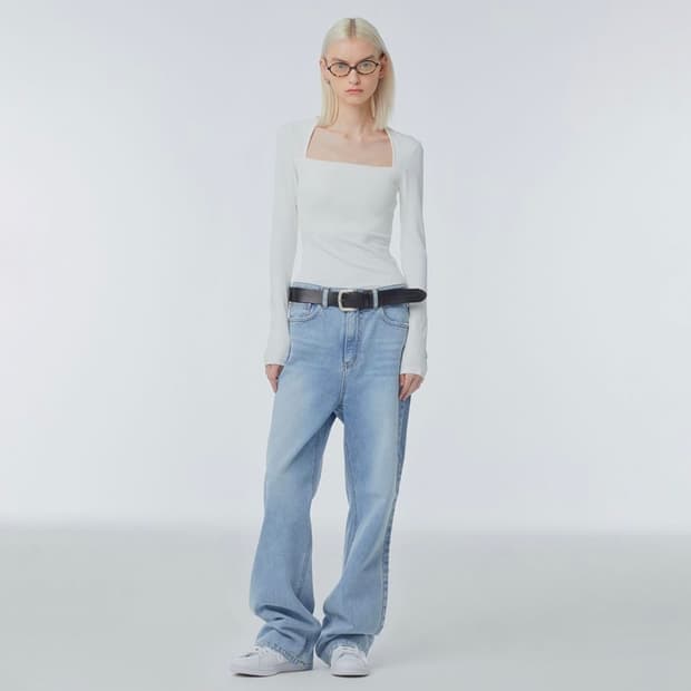 인스턴트펑크 스퀘어넥 롱슬리브 (화이트)