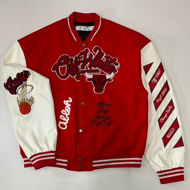 오프화이트 시카고 불스 바시티 자켓