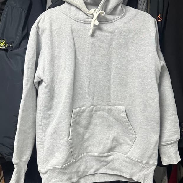 니들워크 헤비 무지 그레이 스웻 후드티 38