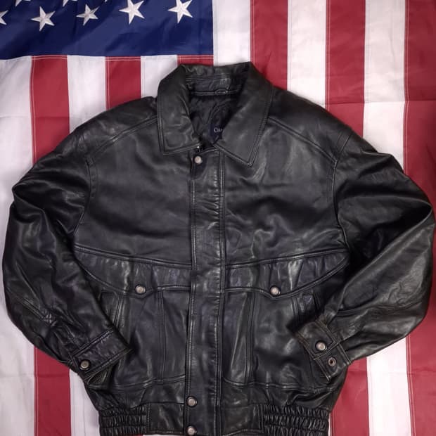 90's 국내산 리얼램스킨 봄버자켓