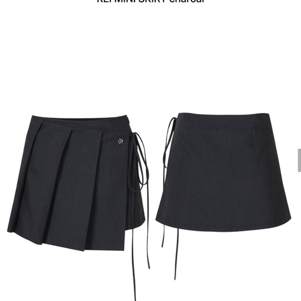 페인오어플레져 레이 미니스커트 차콜