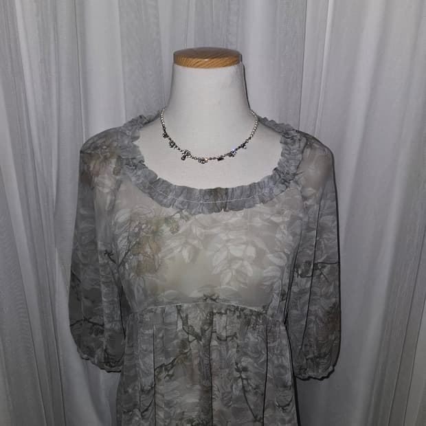 forste 모리걸 그린우드 시스루 러플 원피스