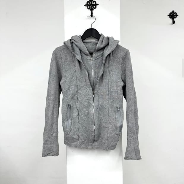 Grey double zip hoodie