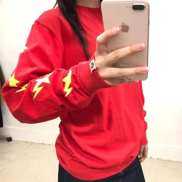 베이프 에이프 스타 롱슬리브 티셔츠
