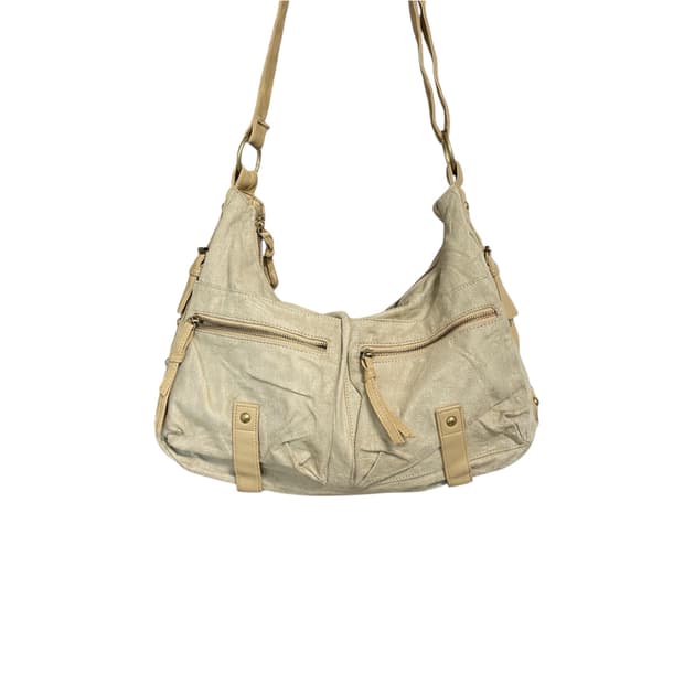 Suede leather pocket big crossbag