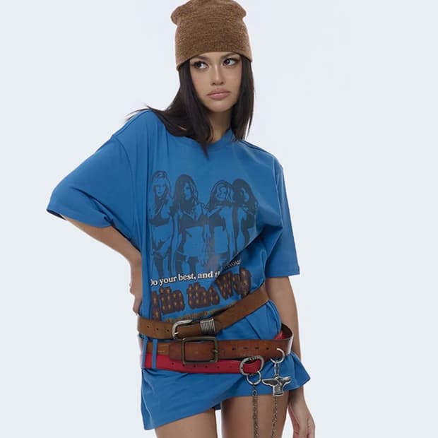길라아카이브 GILA GIRLS OVERSIZE T-SHIRTS_BLUE