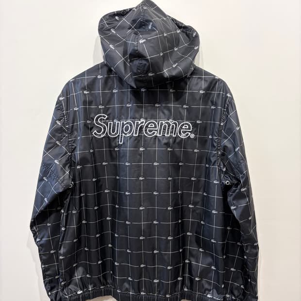 슈프림 x 라코스테 리플렉티드 그리드 나일론 아노락