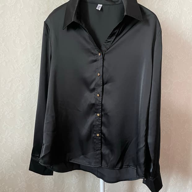  빈티지 실키 블랙 셔츠