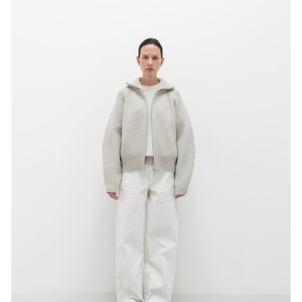 RRACE 투웨이 지퍼업 니트 베이지