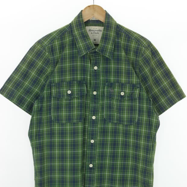 abercrombie & Fitch 그린체크 포켓 반팔티