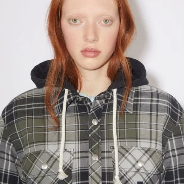 아크네 스튜디오 체크 후드자켓 xs