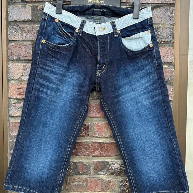 Wafflish waffle 데님 카프리 팬츠