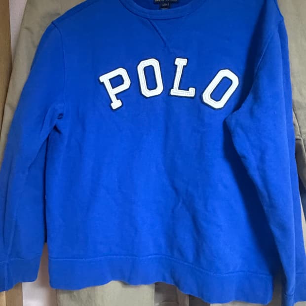 폴로 랄프로렌 로고 맨투맨 블루