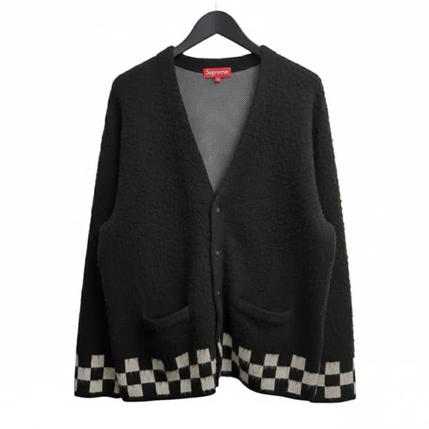 Supreme brushed checkerboard cardigan