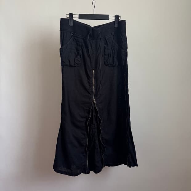 goa vintage y2k linen cargo skirt