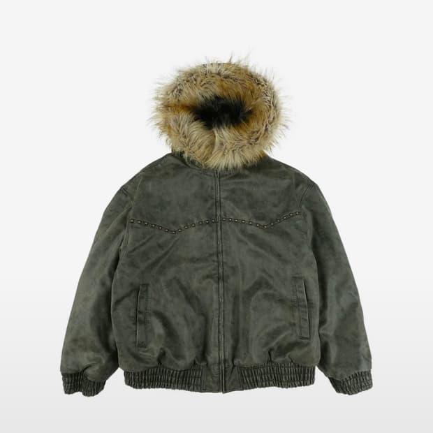 이알티알 퍼 레더 자켓 블랙