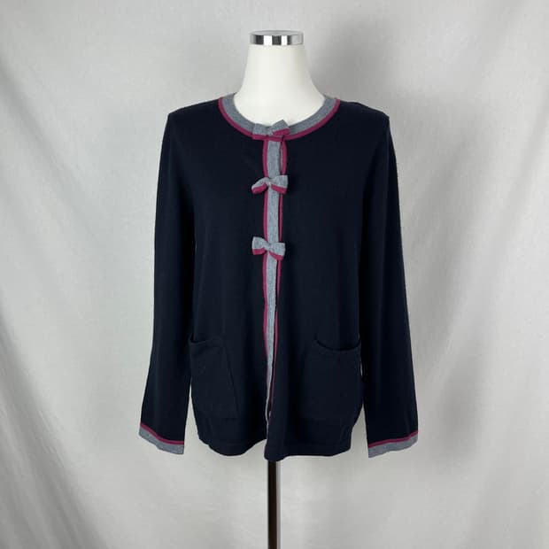 Vintage 리본 단추 가디건 