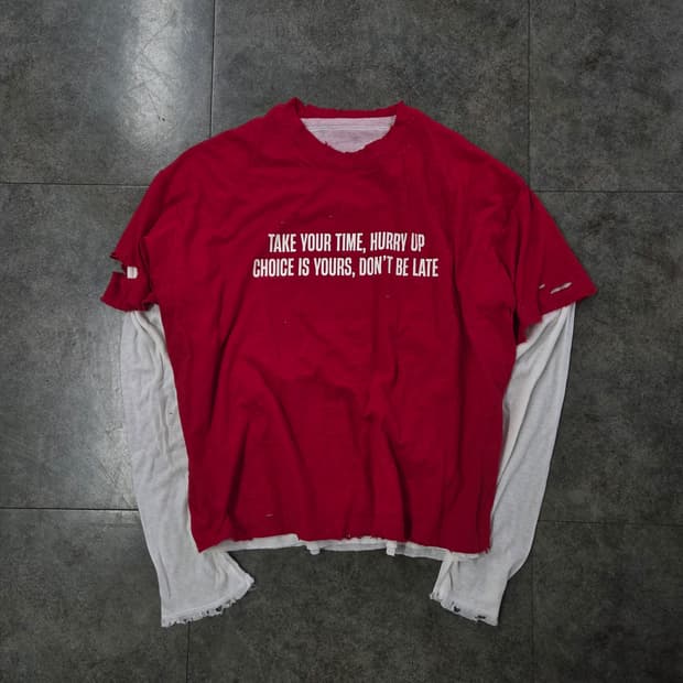 빈티지 긴팔레이드 티셔츠