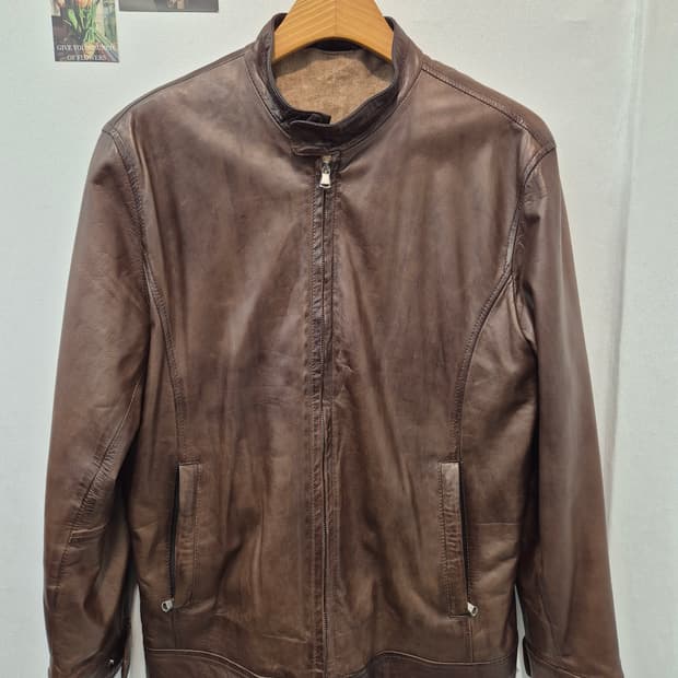 BARBA Napoli 이태리 명품 남성 가죽 자켓  48
갈색 가죽 소