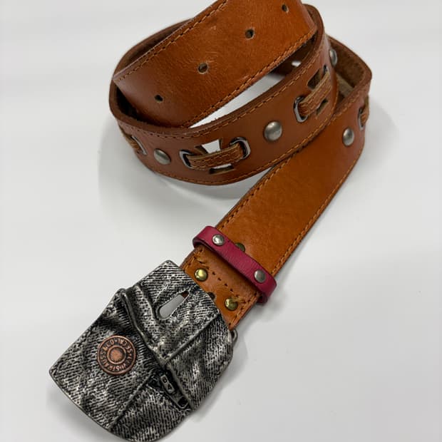 리바이스 빈티지 웨스턴 데님 버클 레더 벨트 Levis