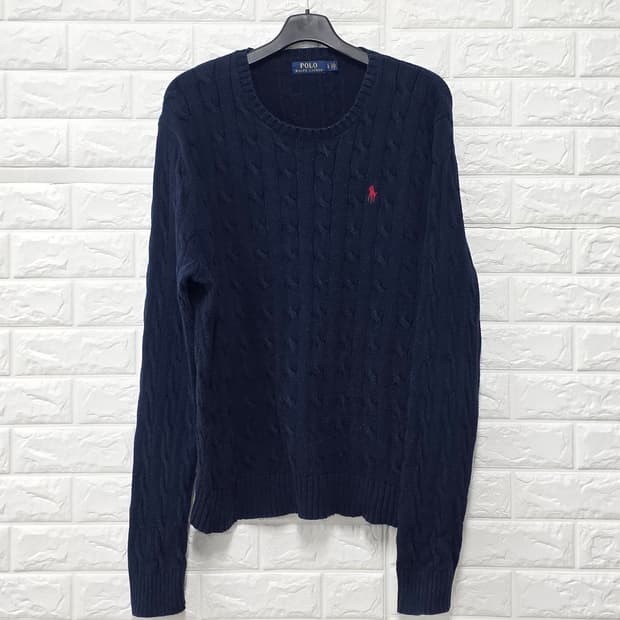 택포// 폴로 랄프로렌 네이비 꽈배기 가디건 M