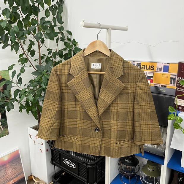 타임 우먼 체크 자켓 82