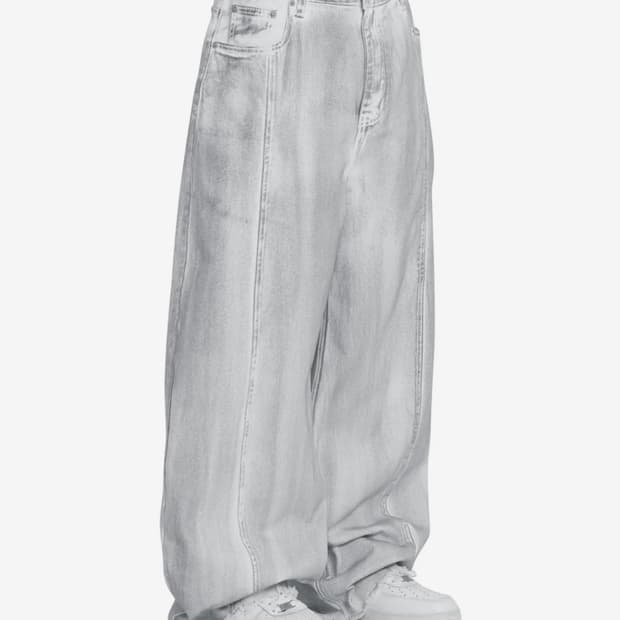 OY RAW HEM STITCHED WIDE VOLUME PANTS