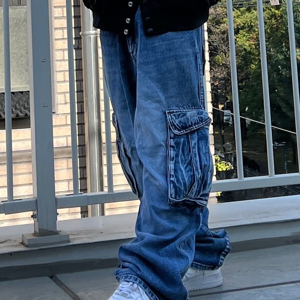 빈티지 카고 워싱 데님팬츠