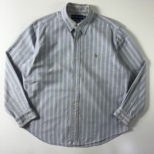 Polo  폴로 랄프로렌 90,s 자수 코튼 스트라이프 옥스퍼드 셔츠  