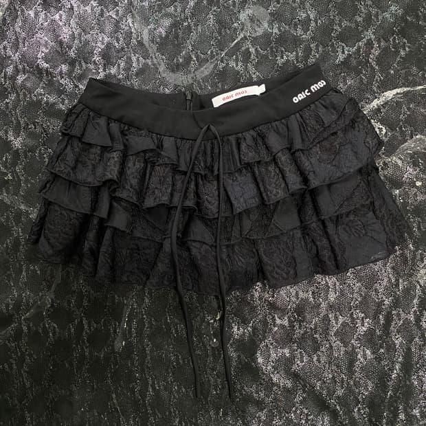 OAIG MOC]Black Frill Layered Skirts