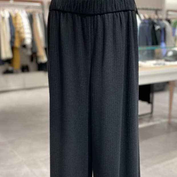 O'2nd 텍스처 블록 밴딩 와이드 팬츠 (D34