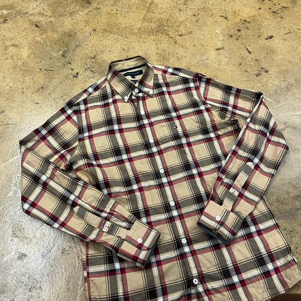 [정품/XS] 타미힐피거 체크 셔츠 빈티지핏 b15