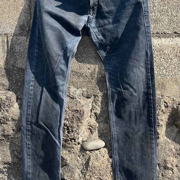 Rick Owens DRKSHDW waxed destroy jeans