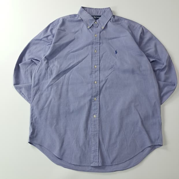 CA523 XL 폴로 야머스 90s 홍콩판 블루 헤링본 셔츠 남방