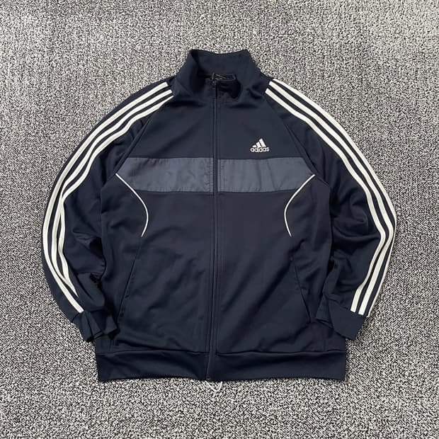 빈티지9. 아디다스 다크네이비 배색 트랙탑 져지 