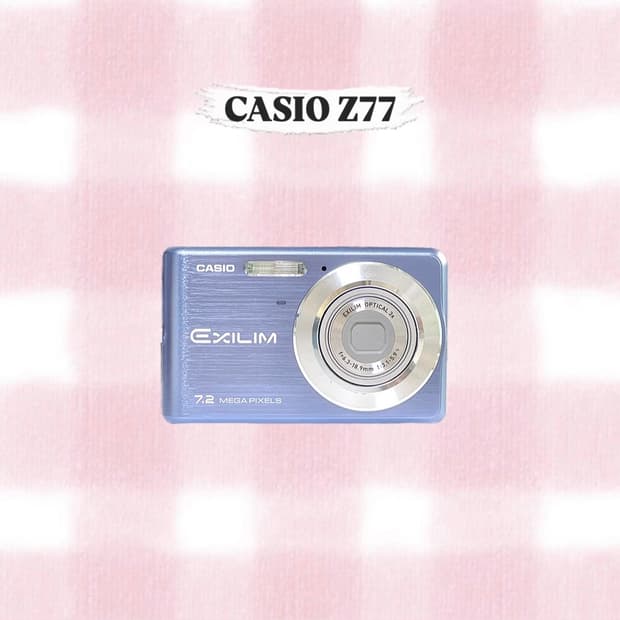 카시오 엑슬림 Z77 베이비블루 빈티지디카