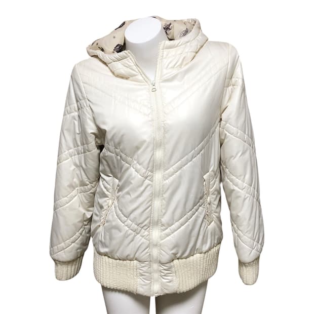 퀄팅 스티치 후드 점퍼 패딩 갸루 y2k