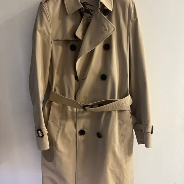 버버리 개버딘 샌딩엄 롱 트렌치 코트 (착샷)